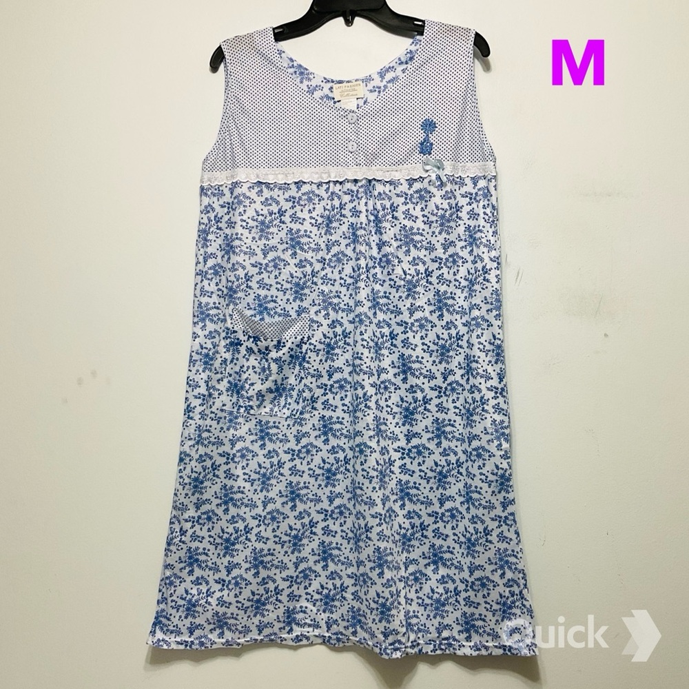 sz M - NWT Blue Cotton Dolly Nightgown #7